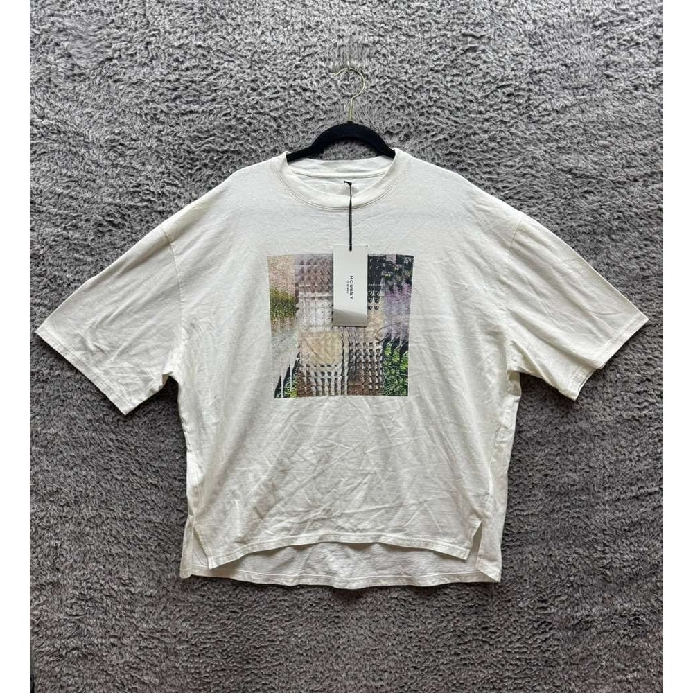 NWD‎ Moussy Oversized Sheep Graphic Short Sleeve Cotton Tee Off White Men Size S